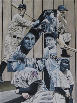 Lou Gehrig #4 Original Acrylic-on-Panel Painting by Kirk Timmons